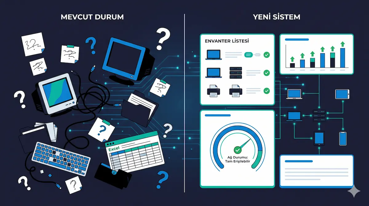 GLPI envanter yönetimi — kaotik Excel takibinden düzenli sisteme geçiş