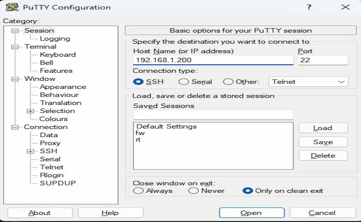 Serçe Bilişim GLPI kurulum rehberi; PuTTY SSH istemcisi üzerinden Ubuntu Server'a uzaktan erişim ve kullanıcı girişi ekranı.