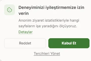 Şifa Lady yeni sitesinde Reddet, Kabul Et ve Tercihleri Yönet seçenekleri olan KVKK uyumlu çerez modalı